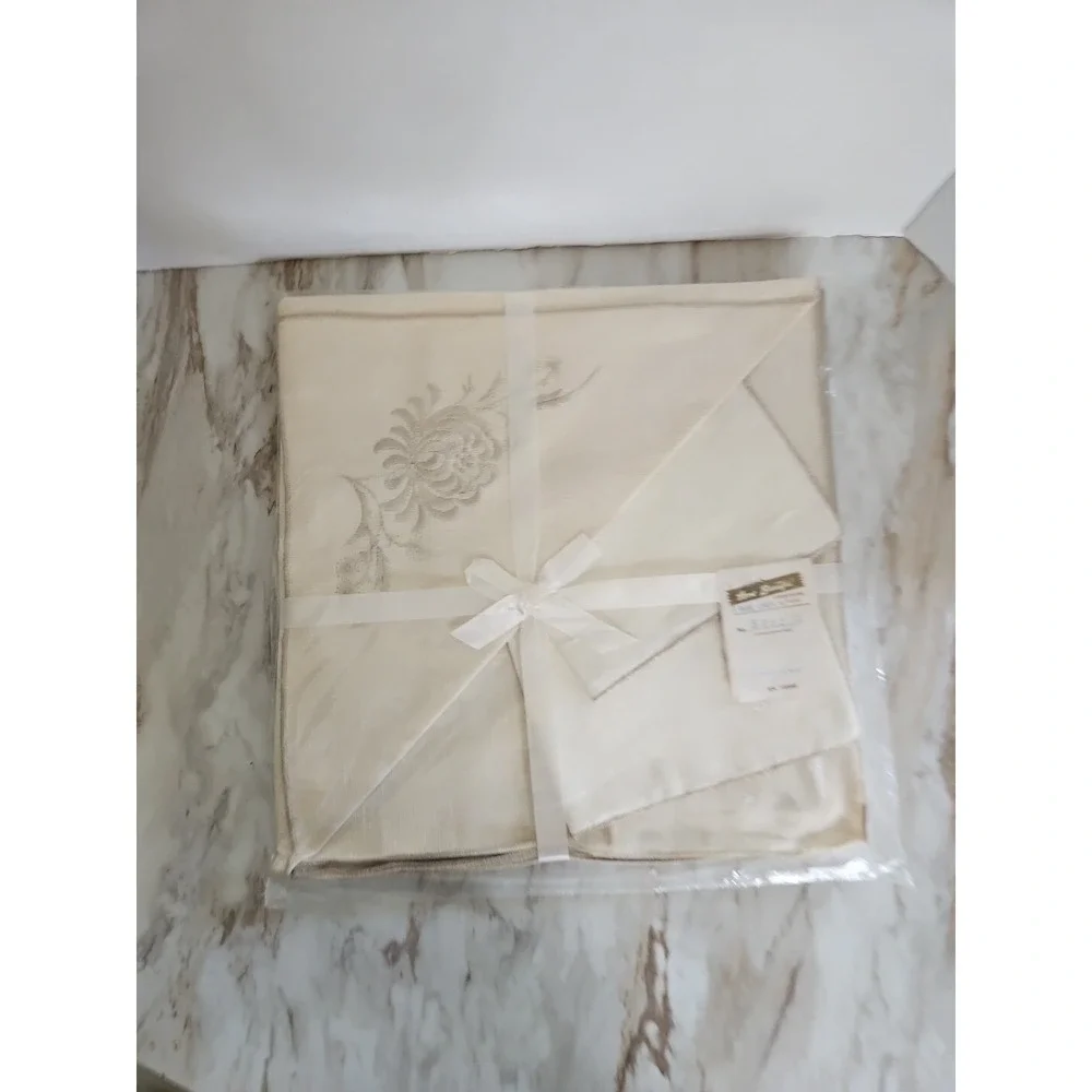 Vintage Pure Linen Square Cream Dinner Napkins Home Beautiful Creations